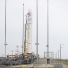 The Orbital ATK Antares rocket, with the Cygnus spacecraft onboard, is seen at launch Pad-0A, Saturday, May 19, 2018, at Wallops Flight Facility in Virginia.