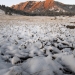 A snowy sunrise on the Flatirons in Boulder, CO